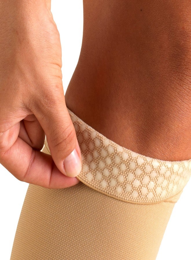 Truform 20-30 mmHg Compression Stockings for Men and Women, Thigh High Length, Dot-Top, Open Toe, Beige, 2X-Large - Image 2